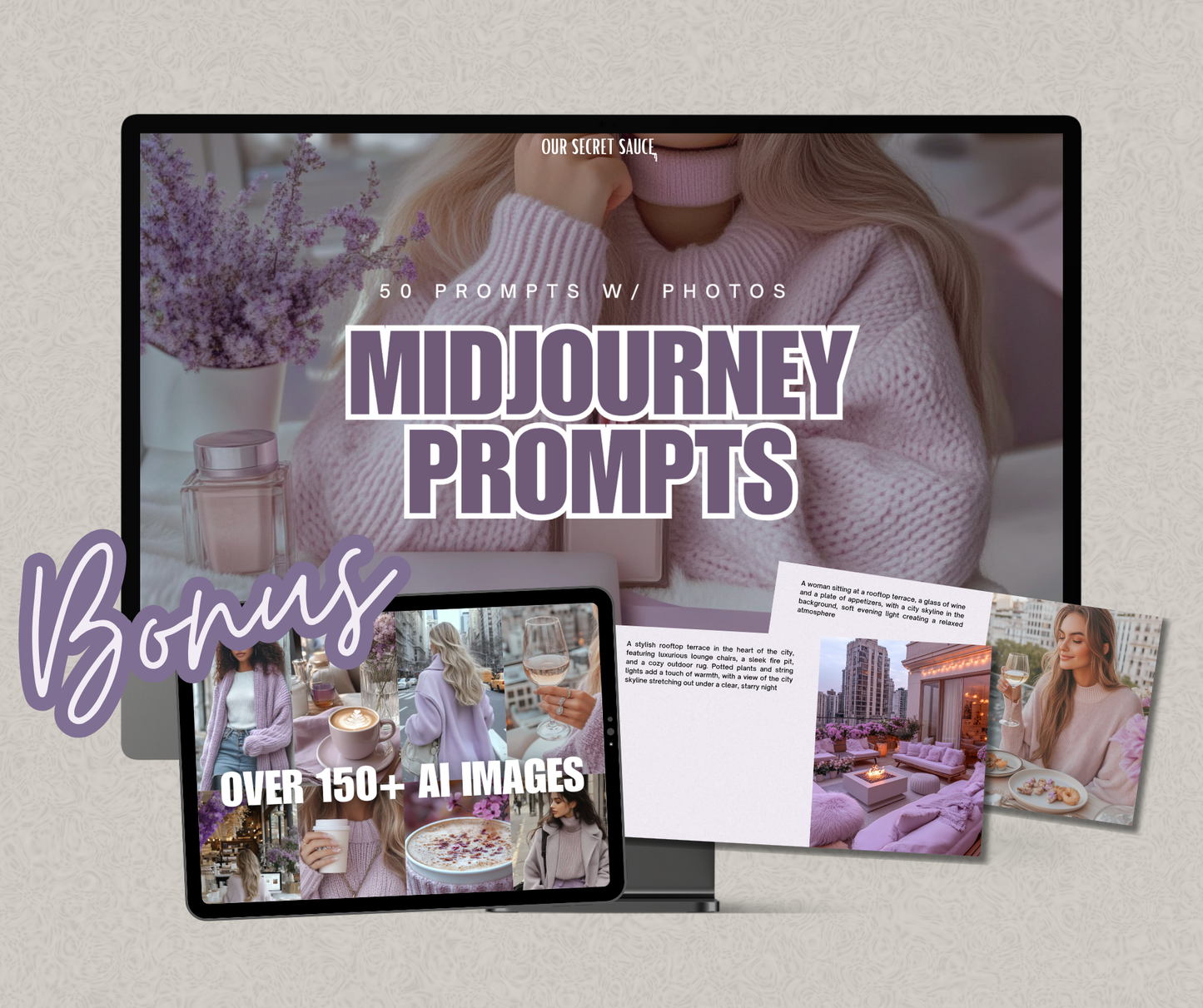 150+ AI Images & MidJourney Prompts Bundle